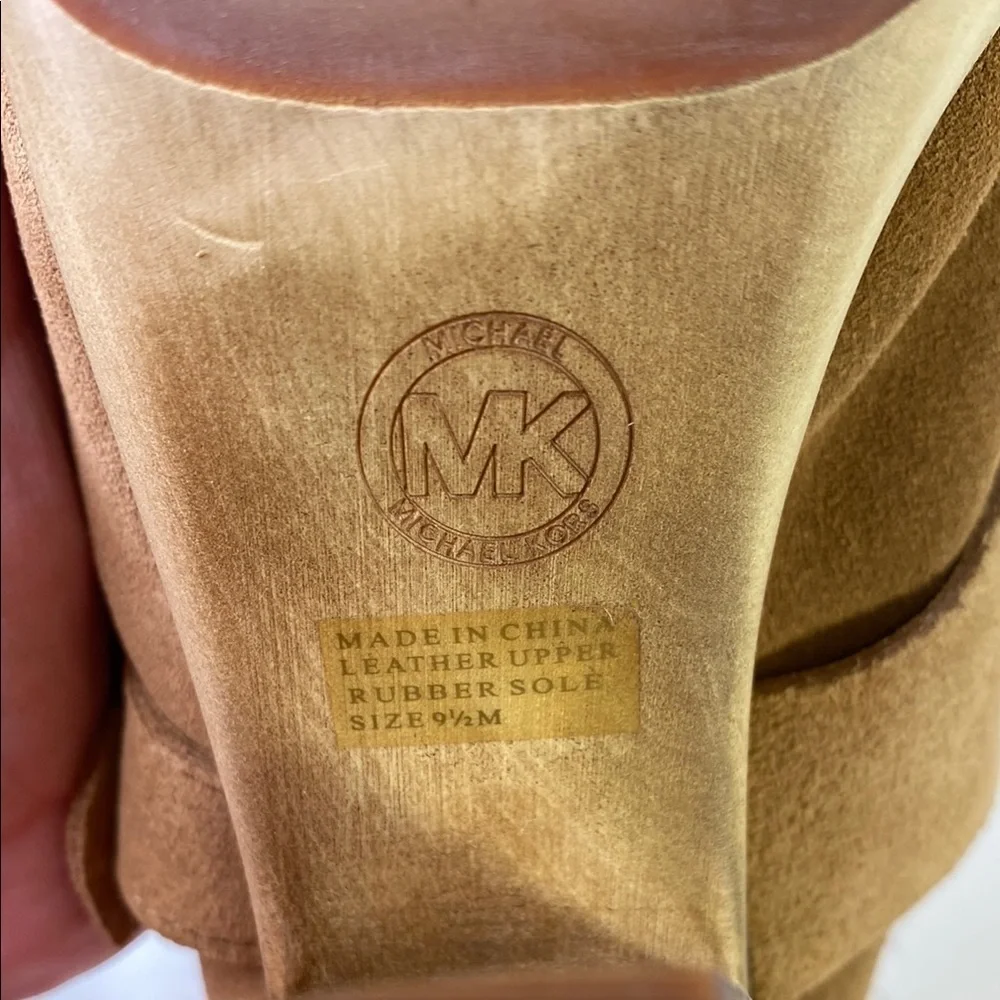 Clearance! Michael Kors‎ Tan Fur-Lined Studded Platform High Heel Mules Sz 9.5
